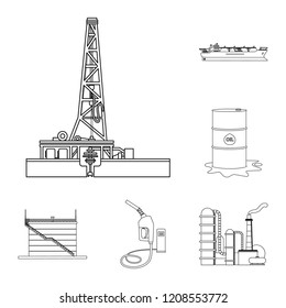 Vector design of oil and gas icon. Set of oil and petrol vector icon for stock.