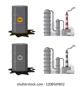 Vector design of oil and gas icon. Collection of oil and petrol stock vector illustration.