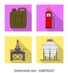 Vector design of oil and gas icon. Set of oil and petrol vector icon for stock.