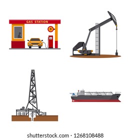 Vector design of oil and gas icon. Collection of oil and petrol vector icon for stock. Vector design of oil and gas icon. Collection of oil and petrol vector icon for stock.