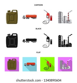 Vector design of oil and gas icon. Collection of oil and petrol stock vector illustration.