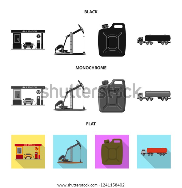 Vector design of oil and gas icon.\
Collection of oil and petrol stock symbol for\
web.