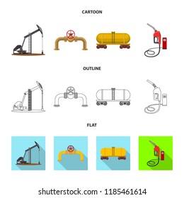 Vector design of oil and gas logo. Set of oil and petrol vector icon for stock.