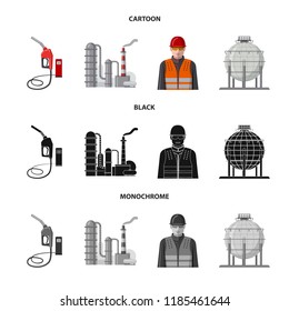 Vector design of oil and gas logo. Collection of oil and petrol stock vector illustration.