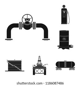 Vector design of oil and gas logo. Set of oil and petrol stock symbol for web.