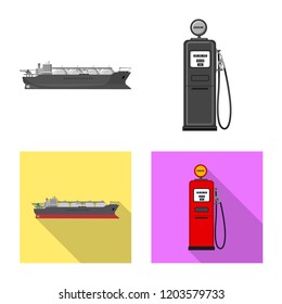 Vector design of oil and gas logo. Collection of oil and petrol vector icon for stock.