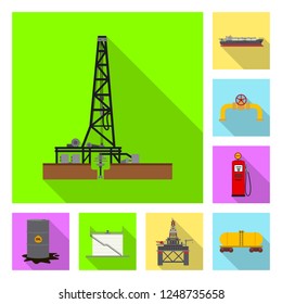 Vector design of oil and gas logo. Collection of oil and petrol stock symbol for web.