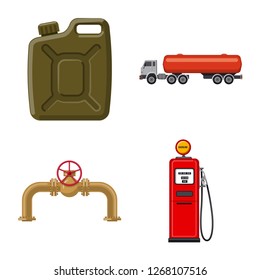 Vector design of oil and gas logo. Collection of oil and petrol vector icon for stock.