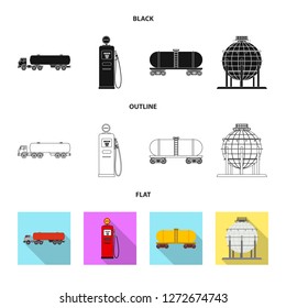 Vector design of oil and gas logo. Collection of oil and petrol stock symbol for web.