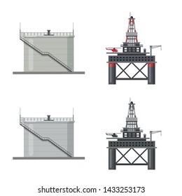 Vector design of oil and gas logo. Collection of oil and petrol vector icon for stock.