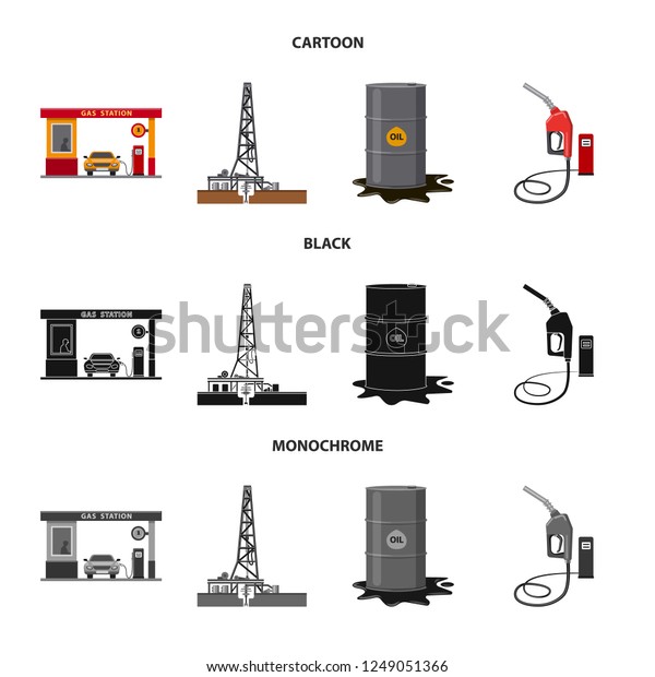 Vector design of oil and gas logo. Set of oil and\
petrol vector icon for\
stock.