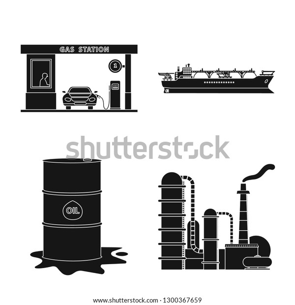 Vector design of oil and gas logo.\
Collection of oil and petrol vector icon for\
stock.