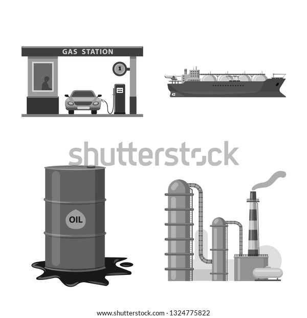 Vector design of oil and gas logo. Set of
oil and petrol stock vector
illustration.