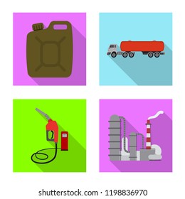 Vector design of oil and gas sign. Collection of oil and petrol stock vector illustration.
