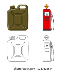 Vector design of oil and gas sign. Collection of oil and petrol vector icon for stock.