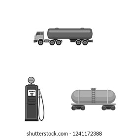 Vector design of oil and gas sign. Set of oil and petrol stock symbol for web.