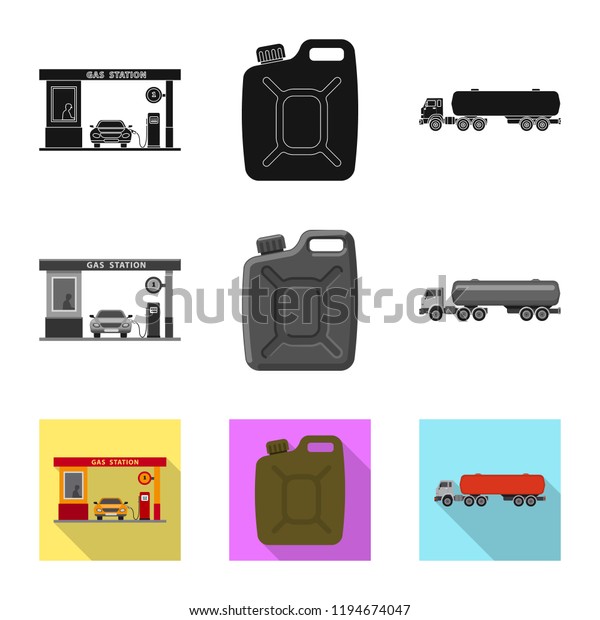Vector design of oil and gas sign.\
Collection of oil and petrol vector icon for\
stock.