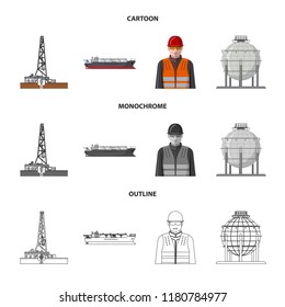Vector design of oil and gas symbol. Set of oil and petrol vector icon for stock.