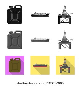 Vector design of oil and gas symbol. Set of oil and petrol vector icon for stock.