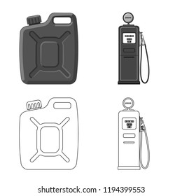 Vector design of oil and gas symbol. Set of oil and petrol stock symbol for web.