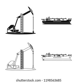 Vector design of oil and gas symbol. Collection of oil and petrol stock symbol for web.