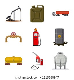 Vector design of oil and gas symbol. Set of oil and petrol vector icon for stock.