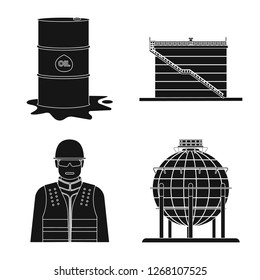 Vector design of oil and gas symbol. Set of oil and petrol vector icon for stock.
