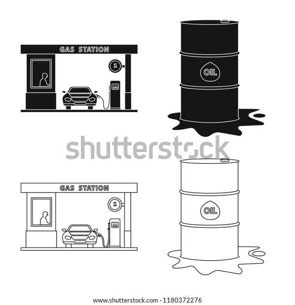 Vector design of oil and gas symbol.\
Collection of oil and petrol stock symbol for\
web.