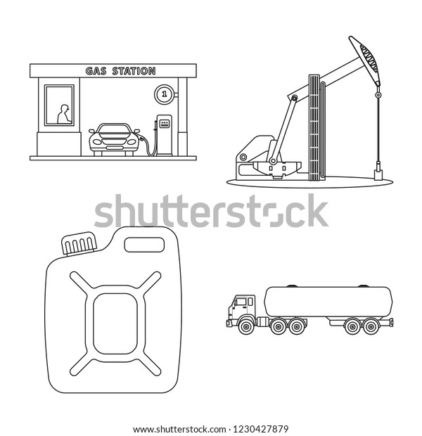 Vector design of oil and gas symbol. Set of\
oil and petrol stock vector\
illustration.