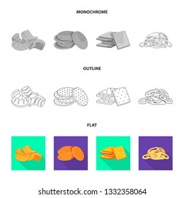 Vector design of Oktoberfest and bar icon. Set of Oktoberfest and cooking vector icon for stock.