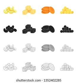 Vector design of Oktoberfest and bar icon. Set of Oktoberfest and cooking stock symbol for web.
