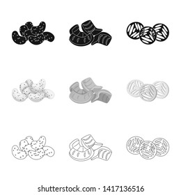 Vector design of Oktoberfest and bar logo. Collection of Oktoberfest and cooking stock symbol for web.