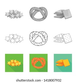 Vector design of Oktoberfest and bar logo. Set of Oktoberfest and cooking stock vector illustration.