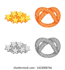 Vector design of Oktoberfest and bar logo. Collection of Oktoberfest and cooking stock symbol for web.