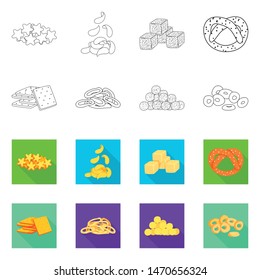 Vector design of Oktoberfest and bar logo. Set of Oktoberfest and cooking stock symbol for web.