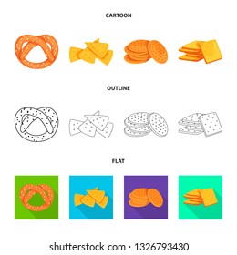Vector design of Oktoberfest and bar sign. Set of Oktoberfest and cooking stock symbol for web.