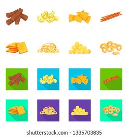 Vector design of Oktoberfest and bar sign. Collection of Oktoberfest and cooking stock symbol for web.