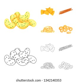 Vector design of Oktoberfest and bar sign. Collection of Oktoberfest and cooking stock symbol for web.