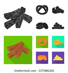 Vector design of Oktoberfest and bar sign. Set of Oktoberfest and cooking stock symbol for web.