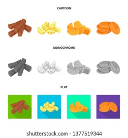 Vector design of Oktoberfest and bar sign. Collection of Oktoberfest and cooking stock symbol for web.