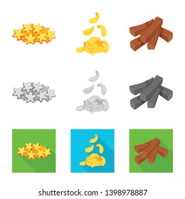 Vector design of Oktoberfest and bar sign. Collection of Oktoberfest and cooking stock symbol for web.