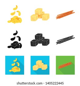 Vector design of Oktoberfest and bar sign. Collection of Oktoberfest and cooking stock symbol for web.