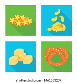Vector design of Oktoberfest and bar sign. Set of Oktoberfest and cooking vector icon for stock.