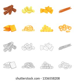 Vector design of Oktoberfest and bar symbol. Set of Oktoberfest and cooking stock vector illustration.
