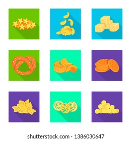 Vector design of Oktoberfest and bar symbol. Set of Oktoberfest and cooking stock vector illustration.