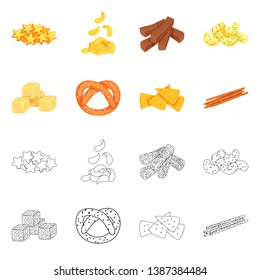 Vector design of Oktoberfest and bar symbol. Collection of Oktoberfest and cooking stock vector illustration.