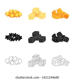 Vector design of Oktoberfest and bar symbol. Set of Oktoberfest and cooking stock vector illustration.