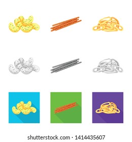 Vector design of Oktoberfest and bar symbol. Collection of Oktoberfest and cooking stock symbol for web.