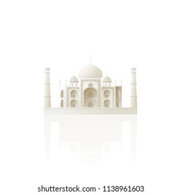 Vector design of old asian temple on white background