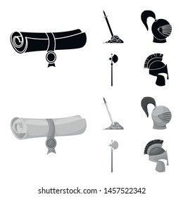 Vector design of old and culture sign. Collection of old and renaissance vector icon for stock.
